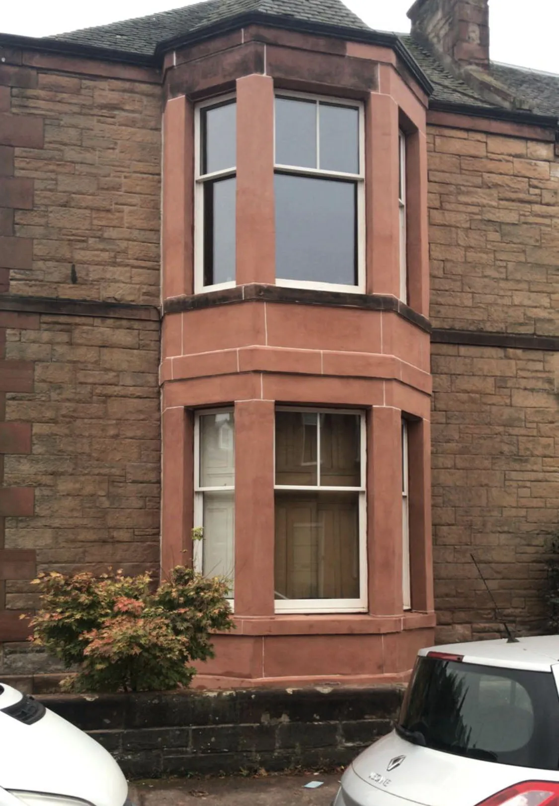 Lime-rendered elevation on Morningside Road