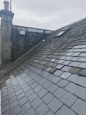 Close view of a Scottish slate roof