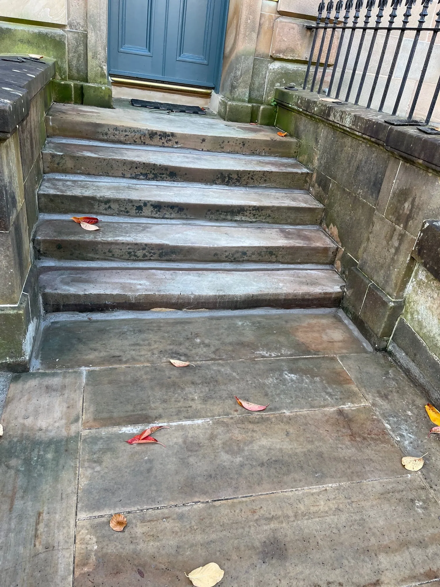 Repaired stone entrance steps in Edinburgh